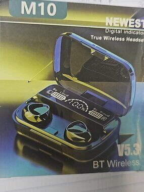 M10 TWS Wireless Earbuds Bluetooth 5.3 Digital LED Display Charging Case - New